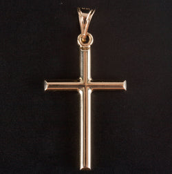 14k Yellow Gold Cross Style Pendant .90g 33.8mm x 17mm