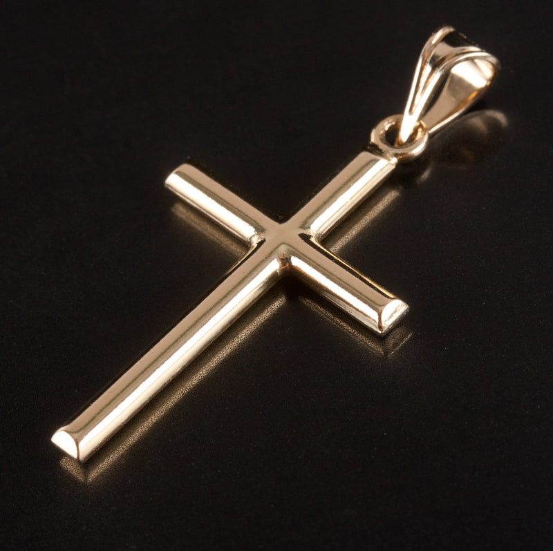 14k Yellow Gold Cross Style Pendant .90g 33.8mm x 17mm