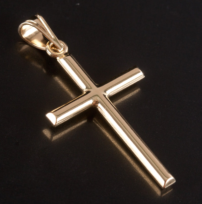 14k Yellow Gold Cross Style Pendant .90g 33.8mm x 17mm