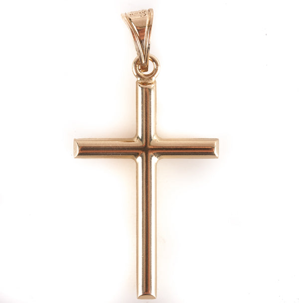 14k Yellow Gold Cross Style Pendant .90g 33.8mm x 17mm