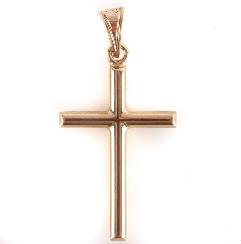 14k Yellow Gold Cross Style Pendant .90g 33.8mm x 17mm