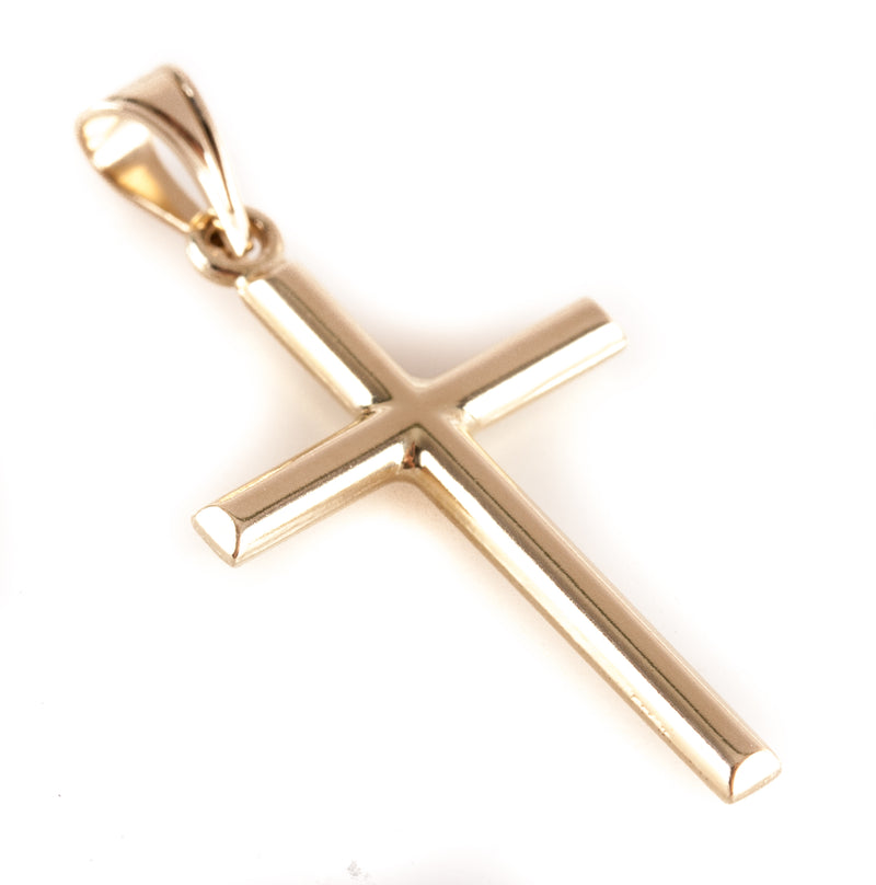 14k Yellow Gold Cross Style Pendant .90g 33.8mm x 17mm