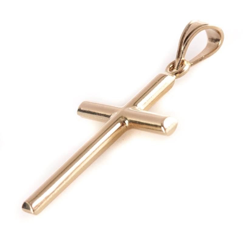 14k Yellow Gold Cross Style Pendant .90g 33.8mm x 17mm