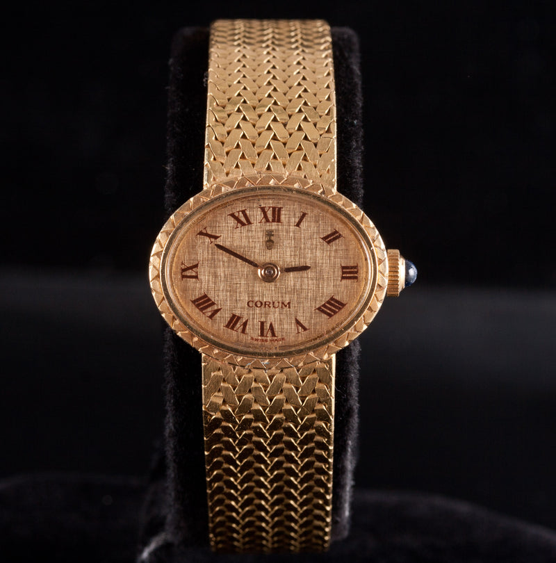 Corum 18k Yellow Gold Manual Ladies Wrist Watch W/ Sapphire Crown 33.1g