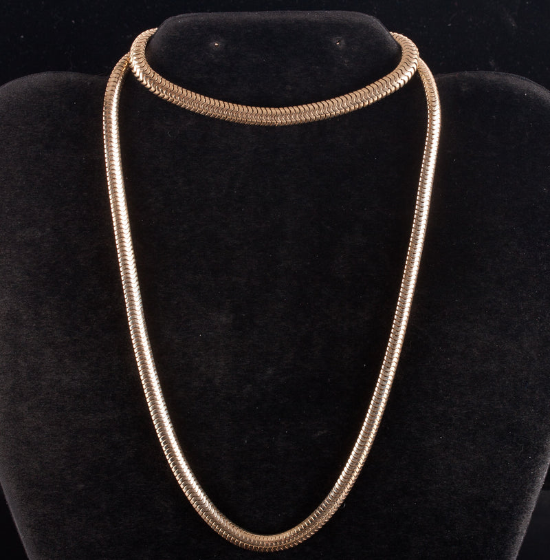 14k Yellow Gold Snake Chain Style Heavy Necklace Bracelet Set 53.12g