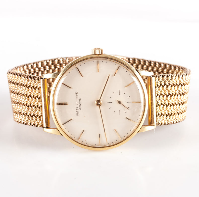 Vintage 1960's 18k Yellow Gold Patek Philippe Wrist Watch W/ Gold Band 79.1g