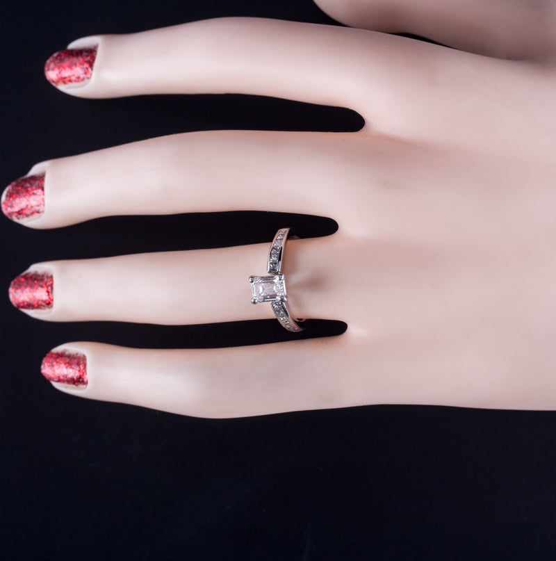 Platinum F VVS1 Diamond Engagement Ring W/ GIA Certification 1.26ctw 5.29g