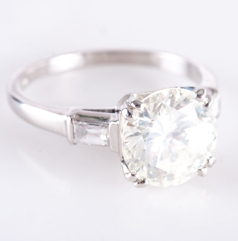 Vintage 1930's Platinum L SI1 Old European Diamond Engagement Ring 2.79ctw 4.83g