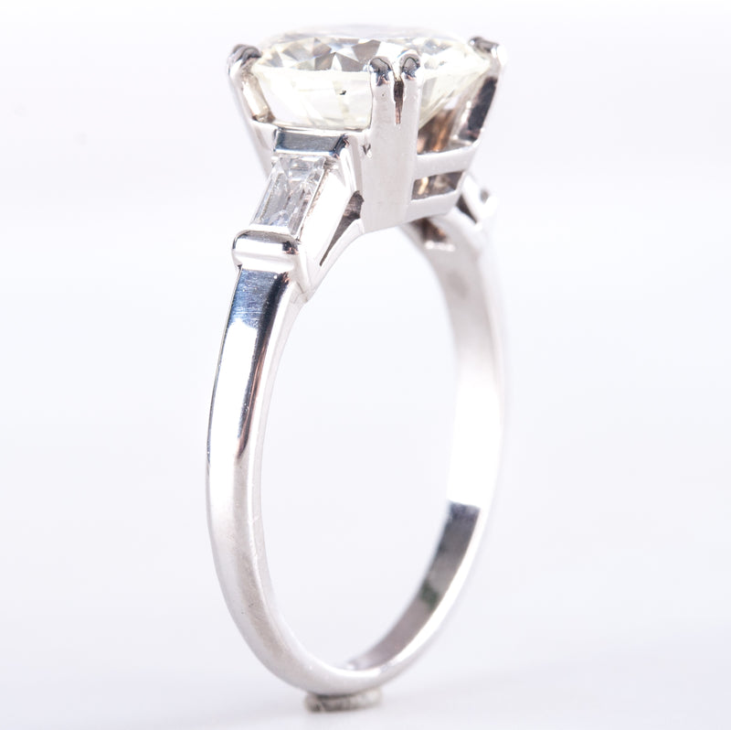 Vintage 1930's Platinum L SI1 Old European Diamond Engagement Ring 2.79ctw 4.83g