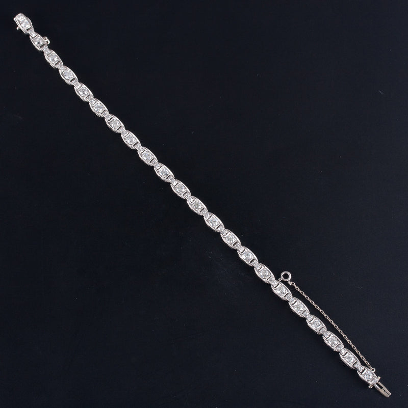 Vintage 1930's Platinum Old European Diamond Tennis Bracelet 2.20ctw 14.7g