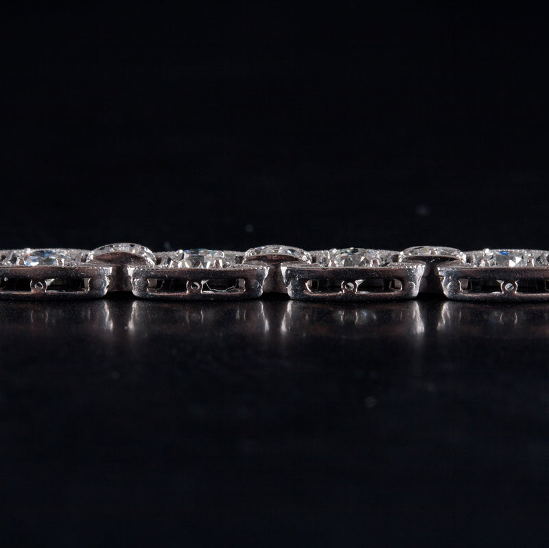 Vintage 1930's Platinum Old European Diamond Tennis Bracelet 2.20ctw 14.7g