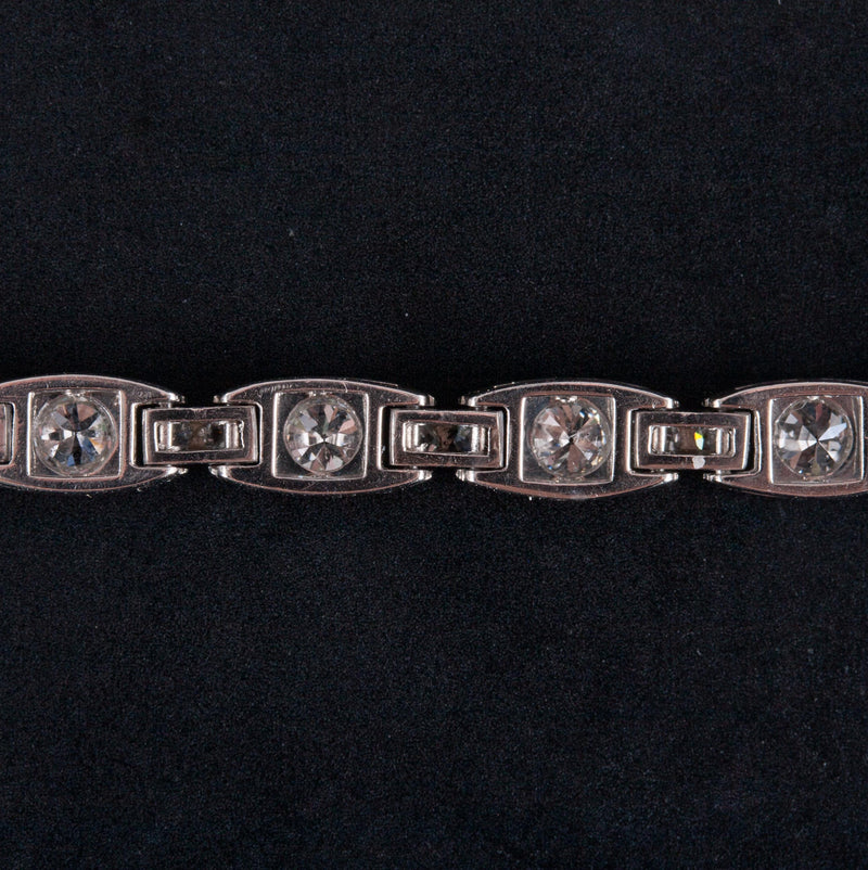 Vintage 1930's Platinum Old European Diamond Tennis Bracelet 2.20ctw 14.7g