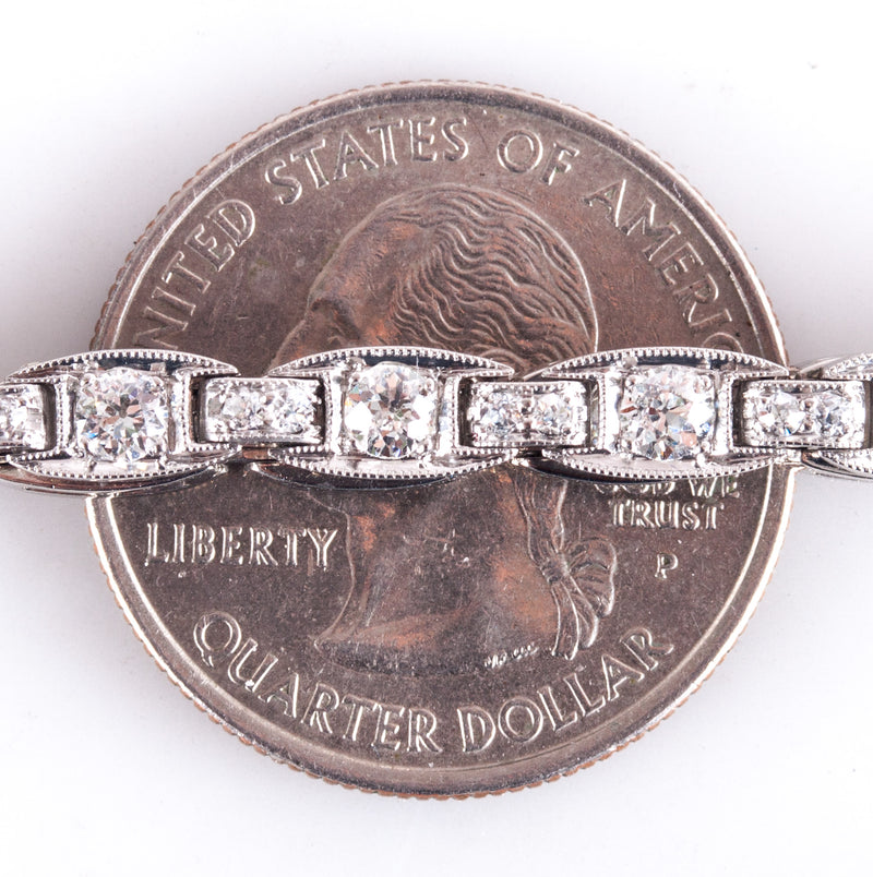 Vintage 1930's Platinum Old European Diamond Tennis Bracelet 2.20ctw 14.7g