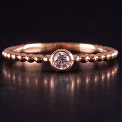 18k Rose Gold Round H SI1 Diamond Solitaire Engagement Ring .15ct 2.05g