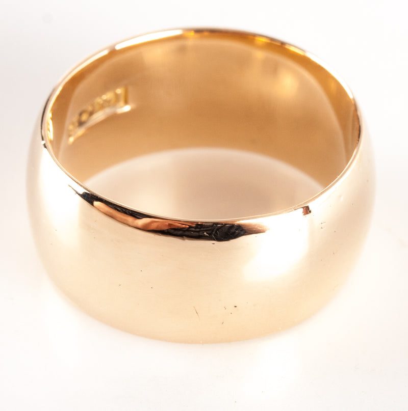14k Yellow Gold Traditional Wide Wedding Anniversary Band Ring 10.73g 10mm Width