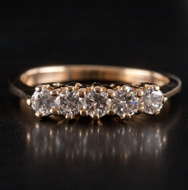 14k Yellow Gold Round I SI2 Diamond Wedding Anniversary Ring .50ctw 2.35g