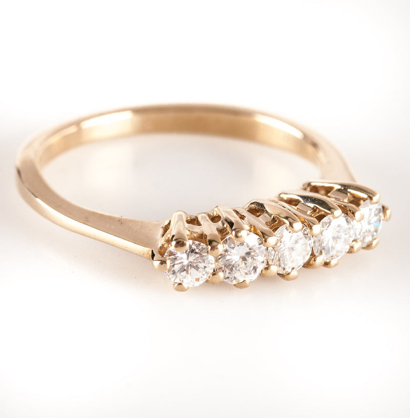 14k Yellow Gold Round I SI2 Diamond Wedding Anniversary Ring .50ctw 2.35g