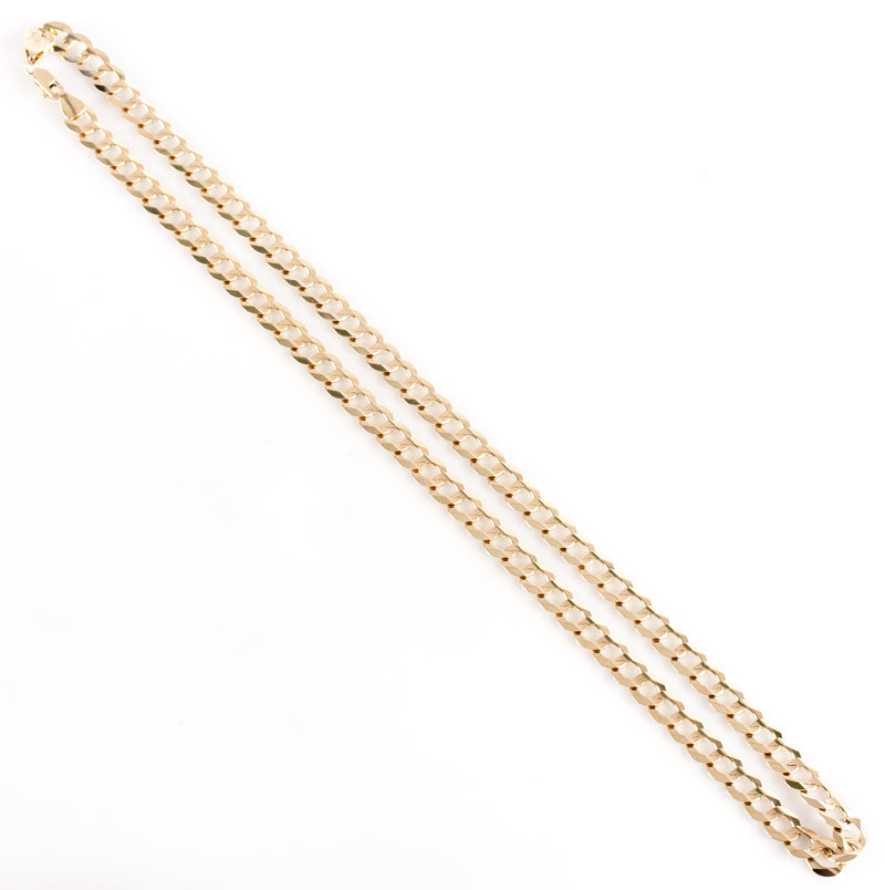 14k Yellow Gold Solid Curb Style Chain Necklace 36.4g 24" Length 8.45mm Width