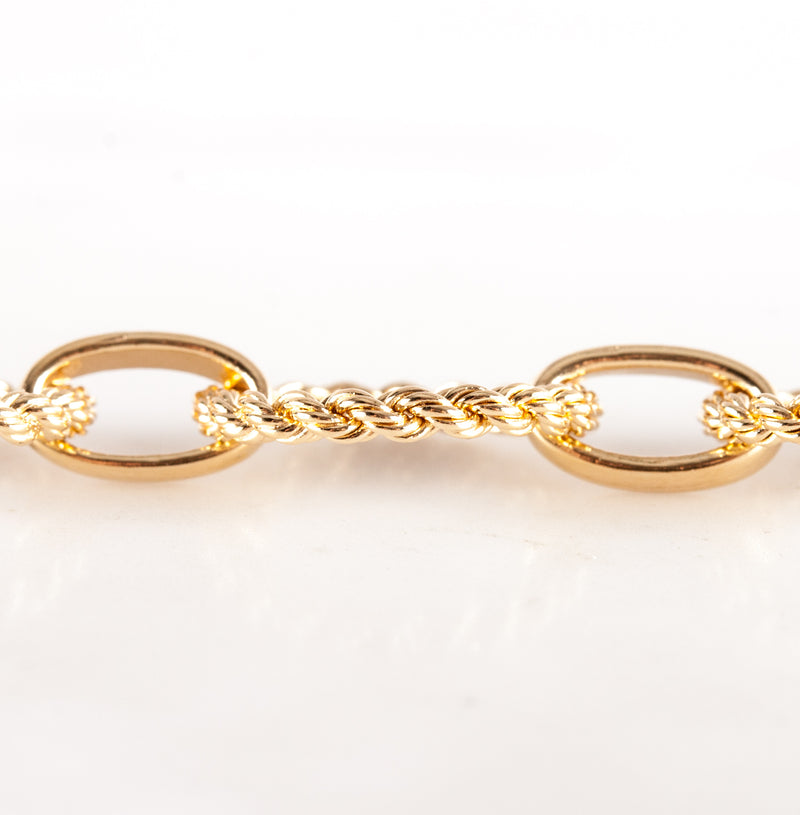 14k Yellow Gold Long Circle Link Chain Necklace 43.6g 28" Length 13.4mm Width