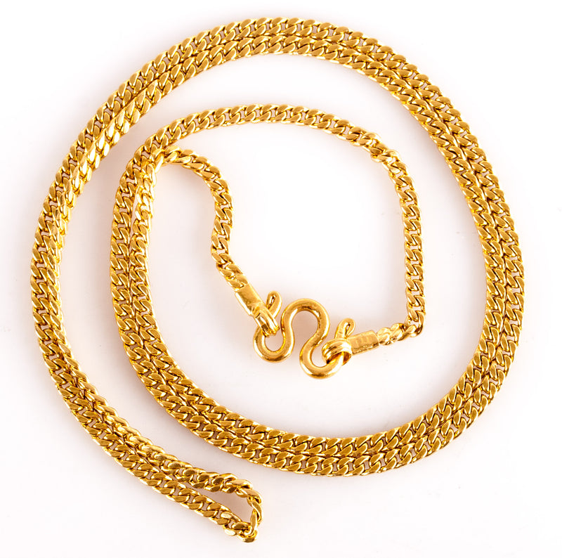 22k Yellow Gold Curb Style Chain Necklace 30.82g 24" Length 2.7mm Width