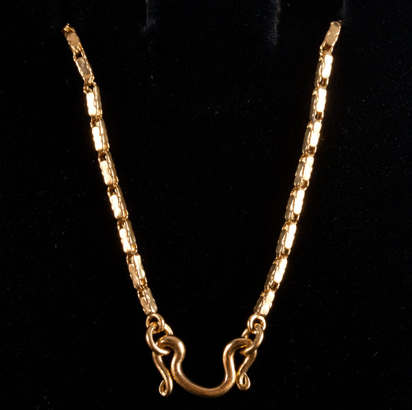 22k Yellow Gold Fancy Link Style Chain Necklace 14.95g 25" Length 1.5mm Width