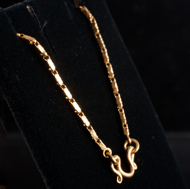 22k Yellow Gold Fancy Link Style Chain Necklace 14.95g 25" Length 1.5mm Width