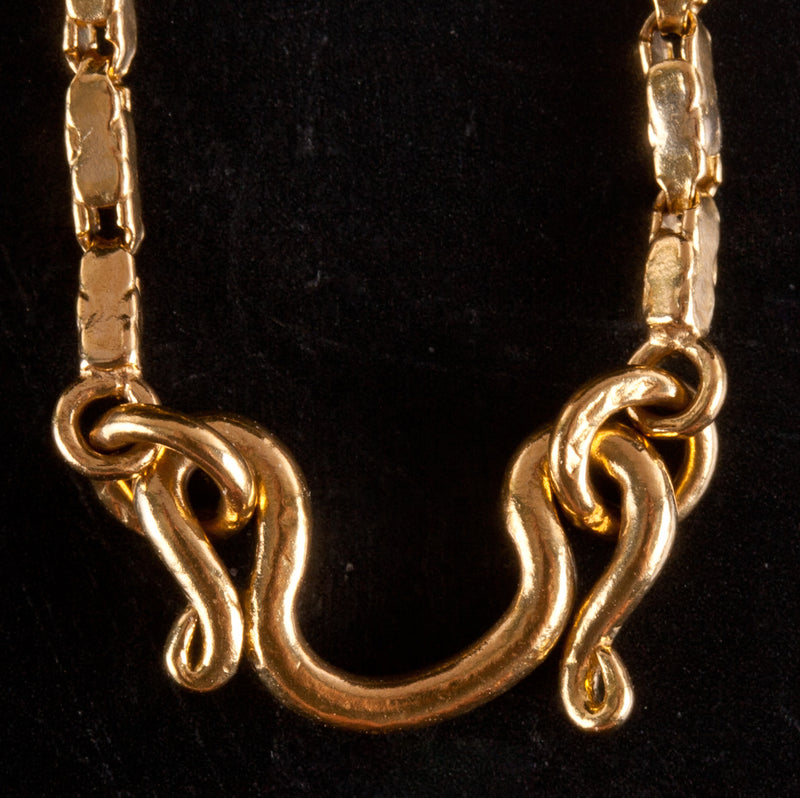 22k Yellow Gold Fancy Link Style Chain Necklace 14.95g 25" Length 1.5mm Width