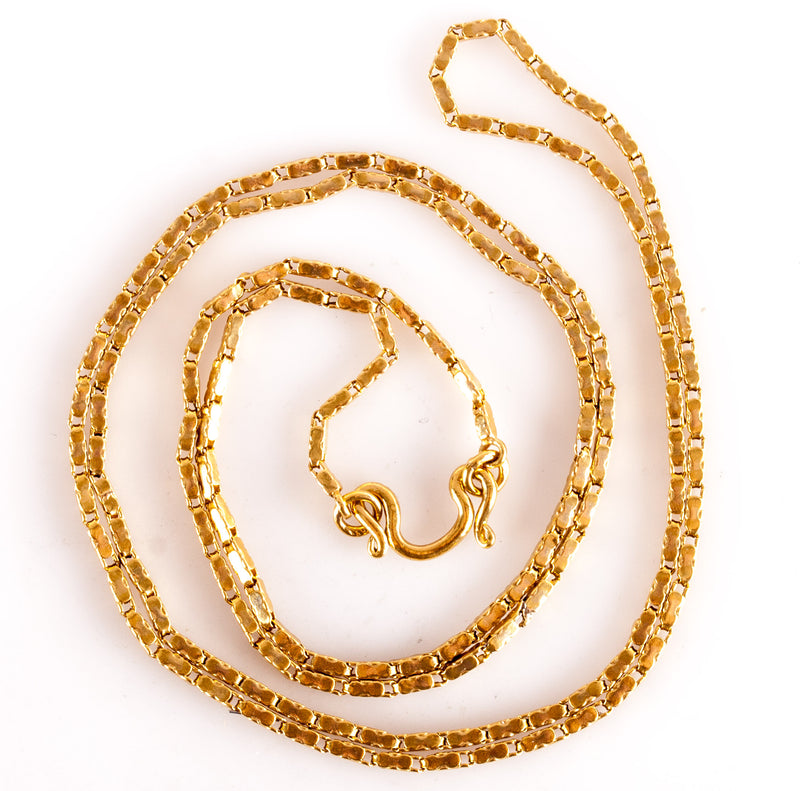 22k Yellow Gold Fancy Link Style Chain Necklace 14.95g 25" Length 1.5mm Width