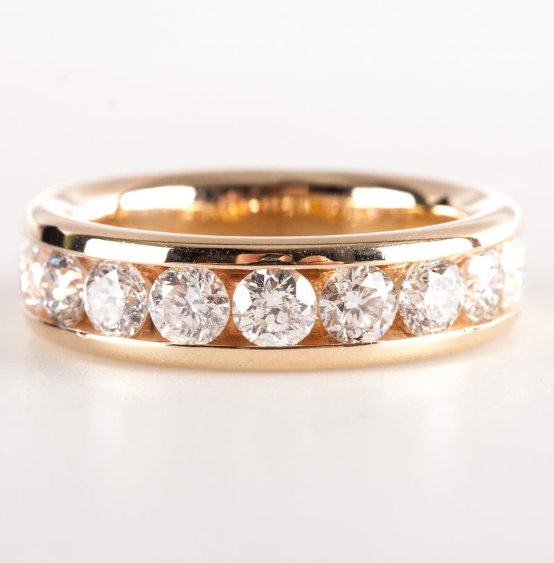 14k Yellow Gold Round H SI3 Diamond Channel Set Style Wedding Ring 2.0ctw 8.0g