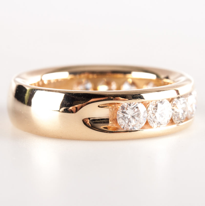 14k Yellow Gold Round H SI3 Diamond Channel Set Style Wedding Ring 2.0ctw 8.0g