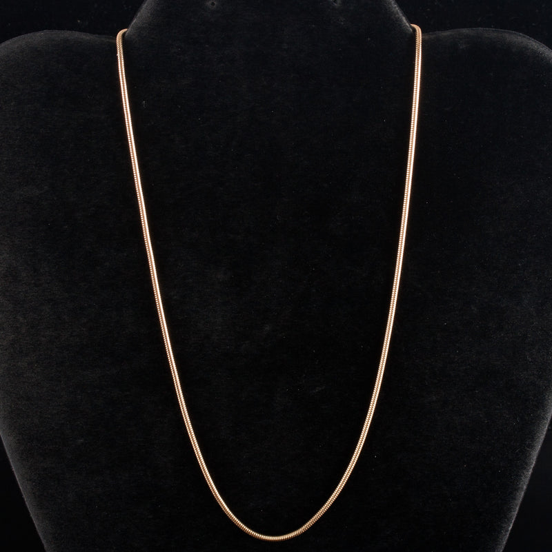14k Yellow Gold Italian Made Snake Chain Necklace 16" Length 6.45g