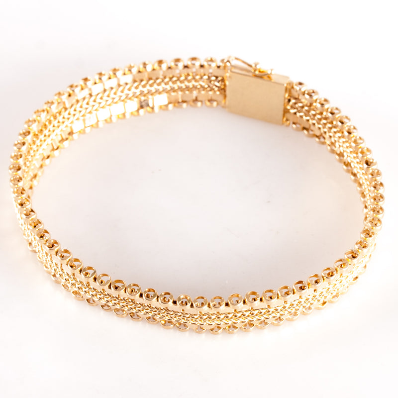 14k Yellow Gold Fancy Link Chain Bracelet 15.45g 7" Length 9.0mm Width