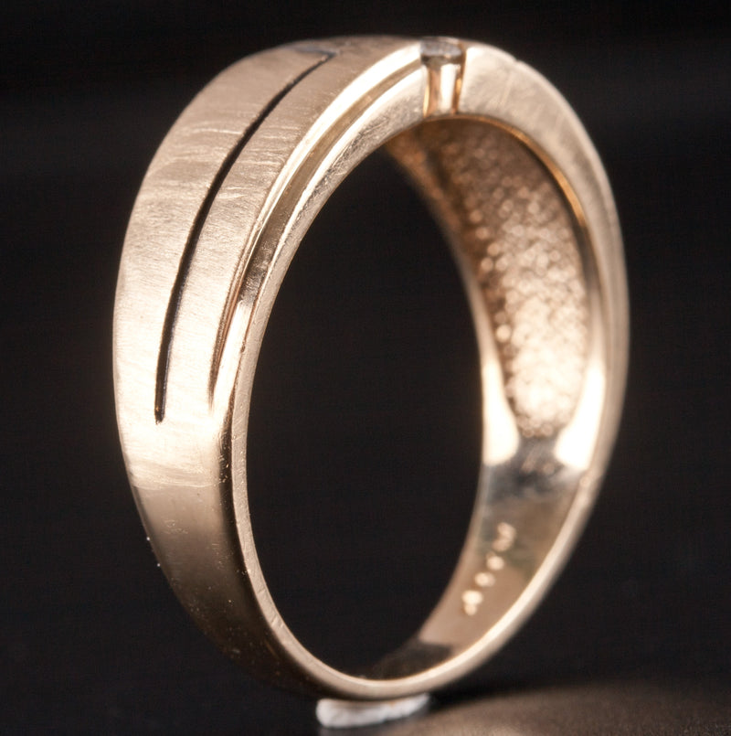 14k Yellow Gold ArtCarved Round H SI1 Diamond Channel Set Style Ring .14ctw 5.9g
