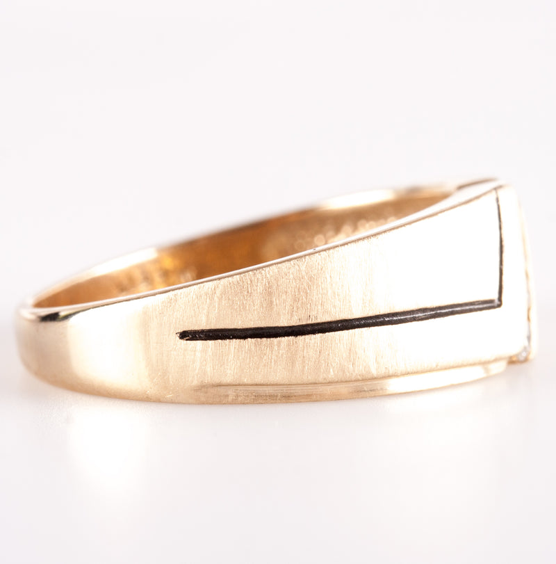 14k Yellow Gold ArtCarved Round H SI1 Diamond Channel Set Style Ring .14ctw 5.9g