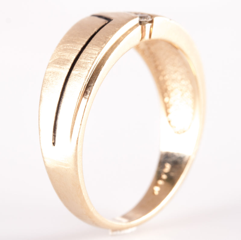14k Yellow Gold ArtCarved Round H SI1 Diamond Channel Set Style Ring .14ctw 5.9g
