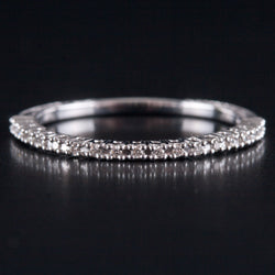 14k White Gold Round H SI1 Diamond Etched Style Wedding Ring .0665ctw 1.12g