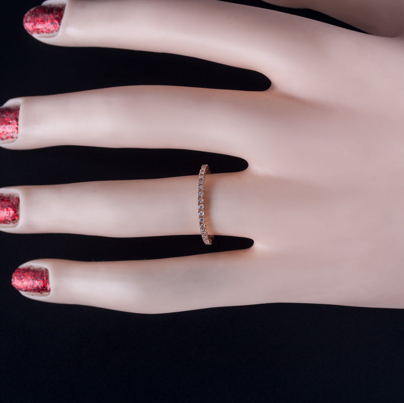 14k Rose Gold Round H SI1 Diamond Etched Style Wedding Ring .1425ctw .83g