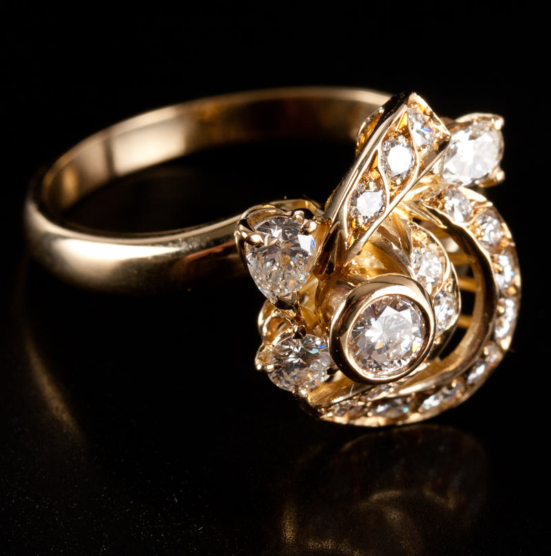 18k Yellow Gold H SI2 Diamond Necklace Ring Earring Bracelet Set 16.61ctw 72.4g