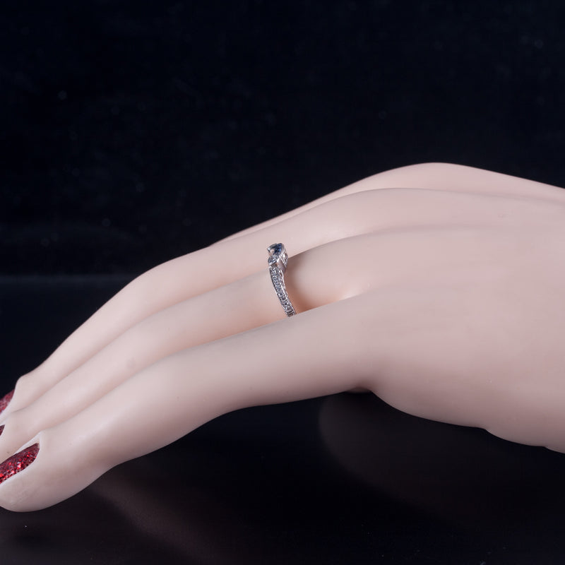 Platinum Princess Sapphire & Diamond Enhancer Style Wedding Ring .185ctw 2.94g