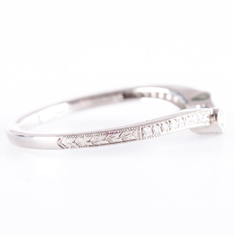 Platinum Princess Sapphire & Diamond Enhancer Style Wedding Ring .185ctw 2.94g