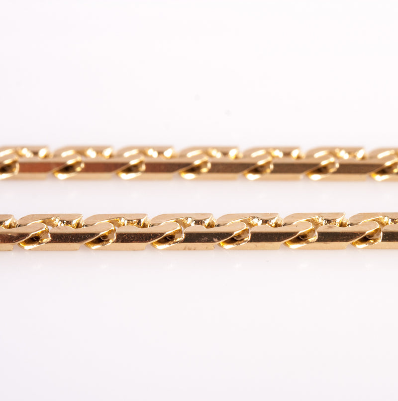 18k Yellow Gold Anchor / Curb Style Chain Necklace 22.3g 20" Length 3.5mm Width