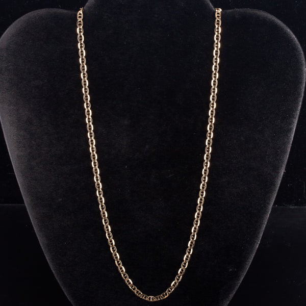 14k Yellow Gold Mariner Style Chain Necklace 7.25g 20" Length 3.45mm Width