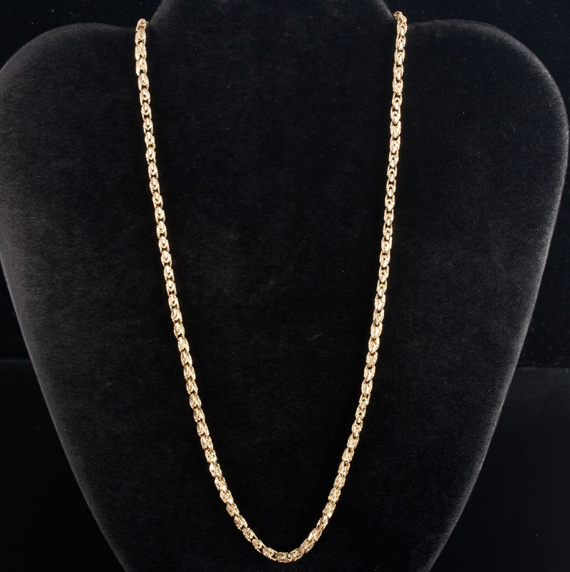 14k Yellow Gold Fancy Link Style Chain Necklace 12.85g 20" Length 2.9mm Width