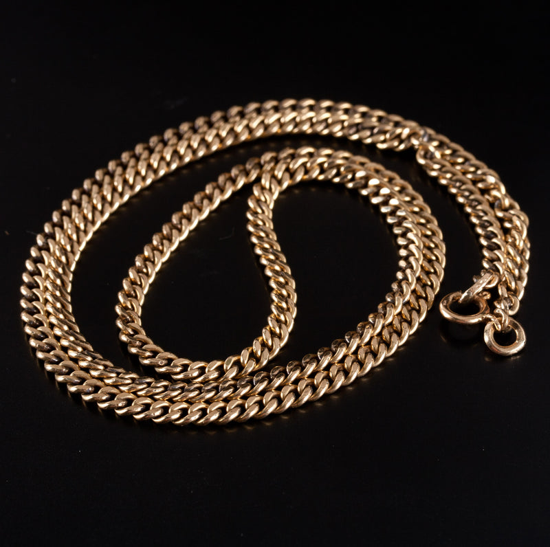 14k Yellow Gold Curb Style Chain Necklace 12.05g 20" Length 3.25mm Width