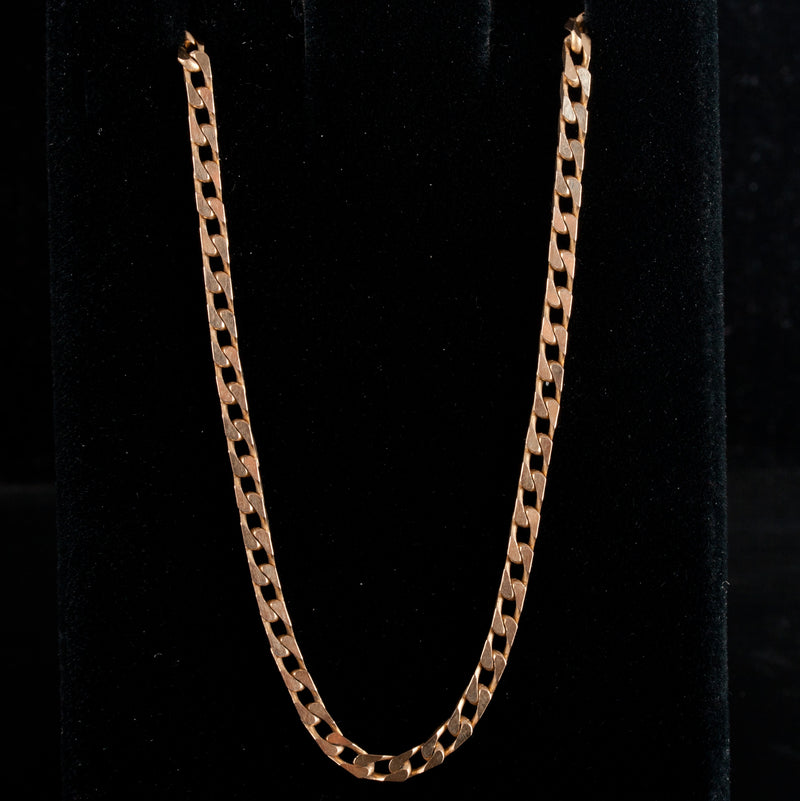 14k Yellow Gold Italian Curb Style Chain Necklace 10g 18" Length 2.3mm Width