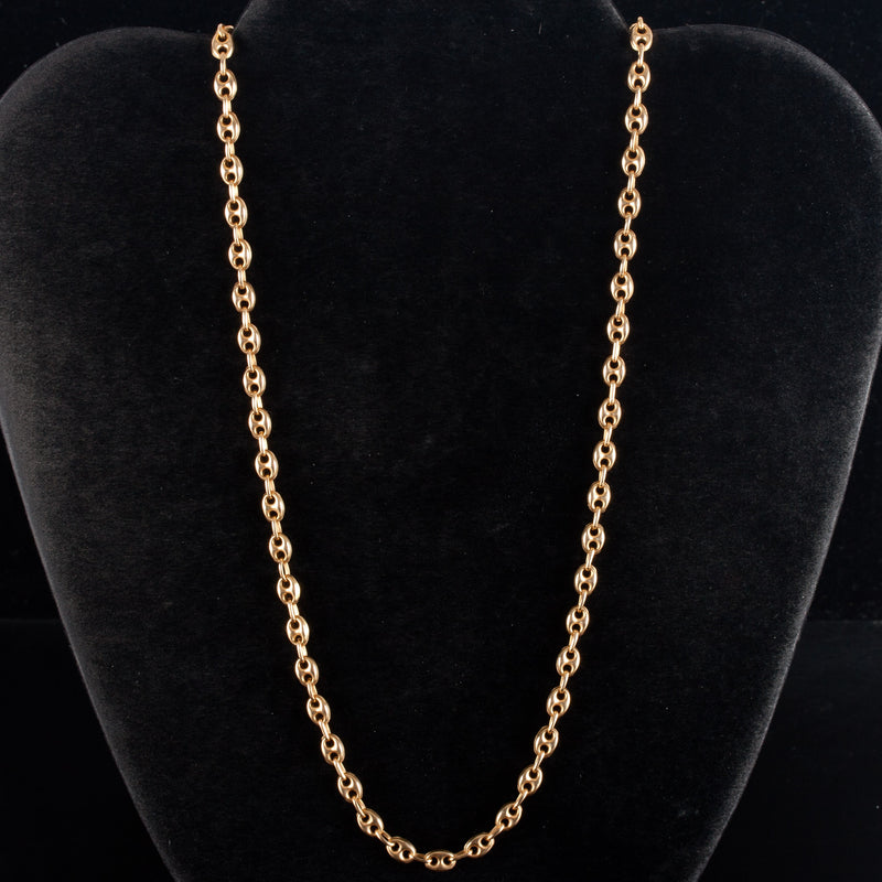 14k Yellow Gold Italian Anchor Style Chain Necklace 15.7g 20" Length 4.6mm Width
