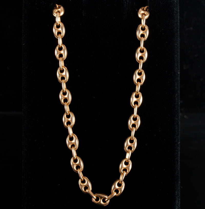 14k Yellow Gold Italian Anchor Style Chain Necklace 15.7g 20" Length 4.6mm Width