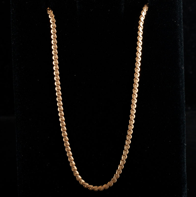 18k Yellow Gold S-Link Style Chain Necklace 5.5g 14" Length 1.8mm Width