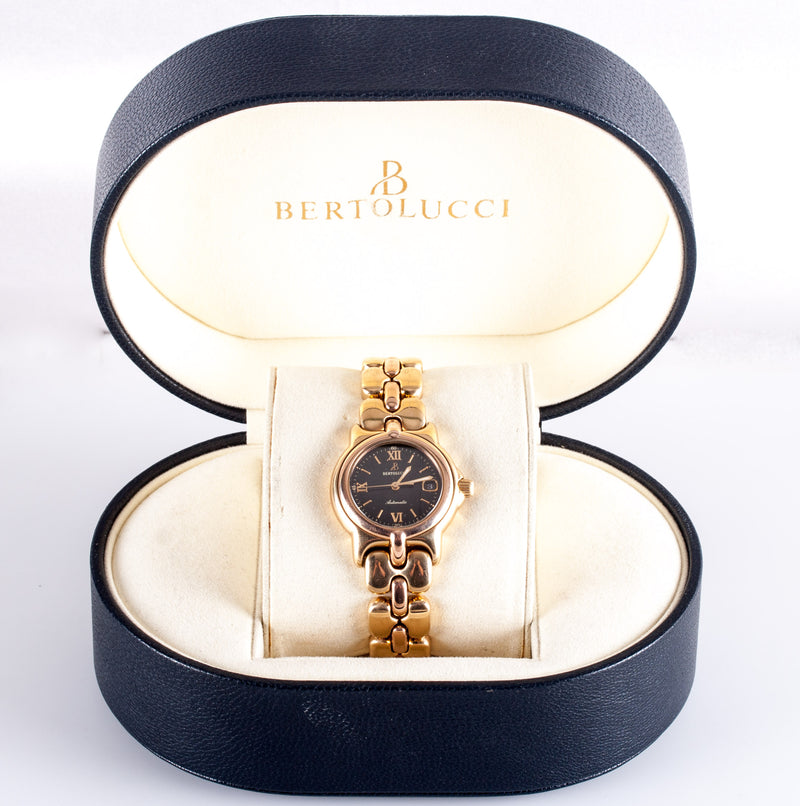 Bertolucci 18k Yellow Rose Gold Automatic Wrist Watch W/ Original Box 109.1g