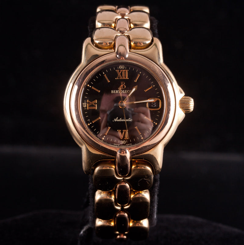 Bertolucci 18k Yellow Rose Gold Automatic Wrist Watch W/ Original Box 109.1g